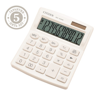 Калькулятор настольный Citizen SDC-812NR-WH, 12 разрядов, двойное питание