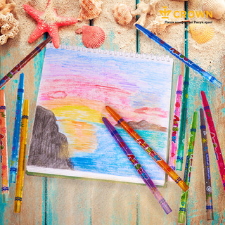 Карандаши восковые 'ArtStory', 20 цв, выкручивающийся стержень, Crown 6