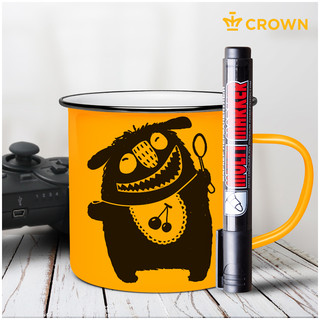 Маркер перманентный чёрный 'Multi Marker' пулевидный, 3мм, Crown 5