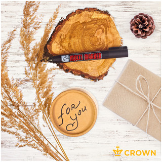 Маркер перманентный чёрный 'Multi Marker' пулевидный, 3мм, Crown 6