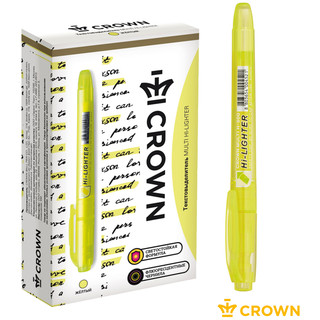 Текстовыделитель жёлтый 'Multi Hi-Lighter' 1-4мм, Crown 5