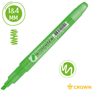 Текстовыделитель зелёный 'Multi Hi-Lighter' 1-4мм, Crown 2