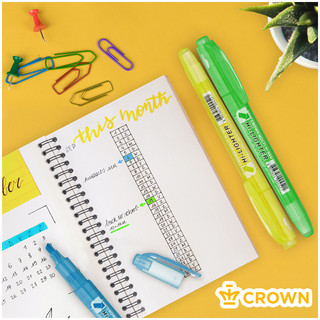 Текстовыделитель зелёный 'Multi Hi-Lighter' 1-4мм, Crown 6