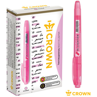 Текстовыделитель розовый 'Multi Hi-Lighter' 1-4мм, Crown 5