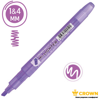 Текстовыделитель фиолетовый 'Multi Hi-Lighter' 1-4мм, Crown 2