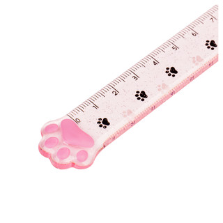 Линейка 'Paw' 15 см, пластиковая, тонированная, с блестками, MESHU 3