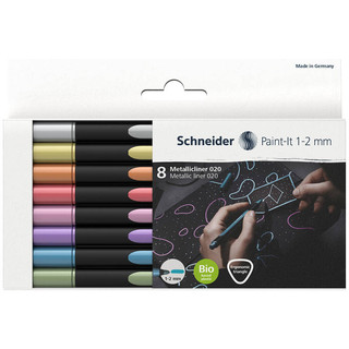 Набор капиллярных металлизированных ручек Schneider 'Paint-It 020' 8 цветов