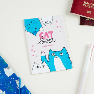 Обложка для паспорта 'Cat Lover' ПВХ, 2 кармана