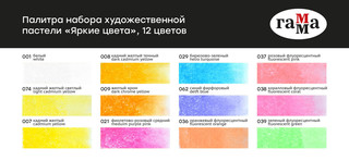 Набор сухой пастели 'Старый мастер' Яркие цвета 12 цветов 4