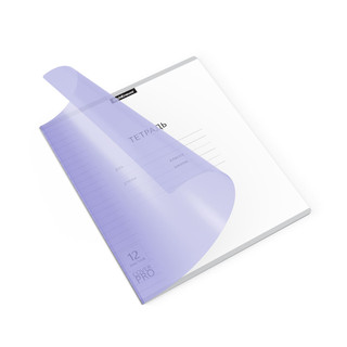 Тетрадь CoverPrо Pastel, 12 л, линейка, скоба, пластиковая обложка, ErichKrause, фиолетовый