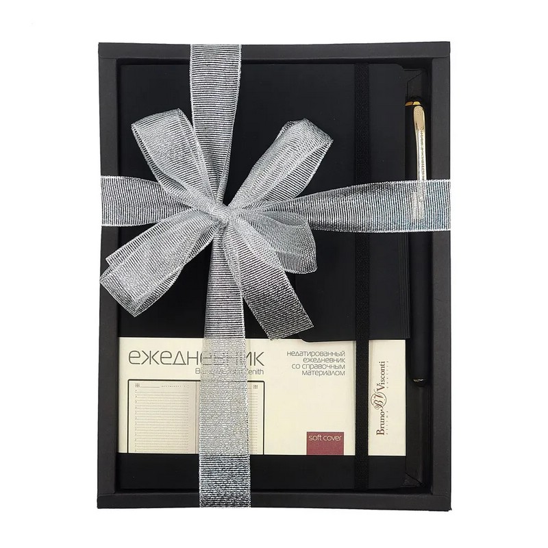 Набор подарочный 'Zenith' ежедневник недатированный и ручка, черный