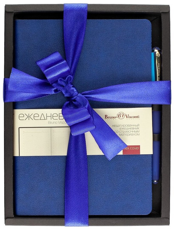 Набор подарочный 'Boston' ежедневник недатированный и ручка, синий