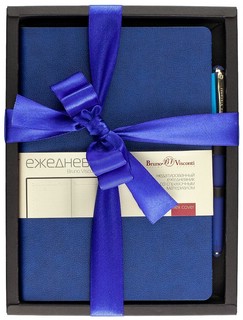 Набор подарочный 'Boston' ежедневник недатированный и ручка, синий 1