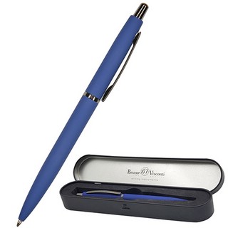 Ручка шариковая 'San Remo' в металлическом футляре, синяя, 1.0 мм (корпус синий, футляр черный)