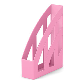 Подставка для бумаг Office, Pastel, 75мм, вертикальная пластиковая, розовая