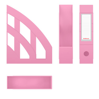 Подставка для бумаг Office, Pastel, 75мм, вертикальная пластиковая, розовая 2