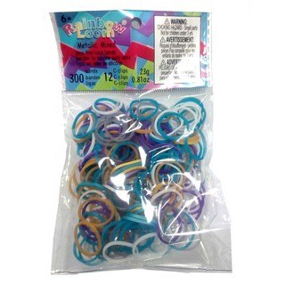 Набор резиночек Rainbow Loom Силикон Металлик, 300 шт, микс