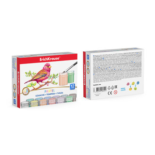 Гуашь 12 цветов по 20 мл, ErichKrause Pastel 4