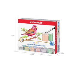 Гуашь 12 цветов по 20 мл, ErichKrause Pastel 6