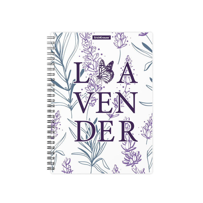 Тетрадь Lavender, А5, 80 л, на спирали, пластиковая обложка, ErichKrause