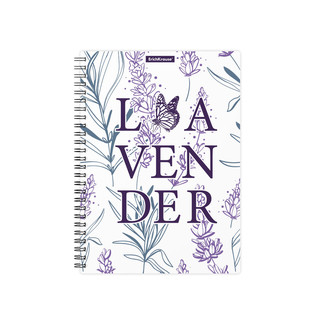 Тетрадь Lavender, А5, 80 л, на спирали, пластиковая обложка, ...