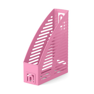 Подставка для бумаг Base, Pastel, 85мм, вертикальная пластиковая, розовая