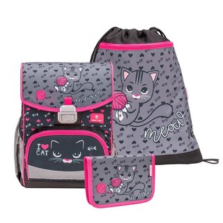 Ранец Belmil Click Cat с наполнением (пенал, мешок для обуви) 1