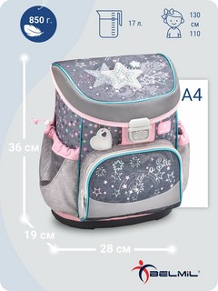 Ранец Belmil Mini Fit Shine с наполнением (пенал, мешок для обуви) 10
