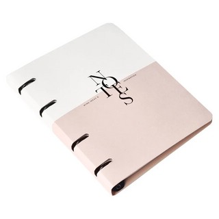 Тетрадь А5 на кольцах, 120 л, клетка, 'Notes' белый/розовый 2
