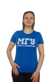 Футболка с надписью МГУ имени М.В. Ломоносова на русском языке