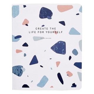 Тетрадь А5, 48 л, клетка, на скрепке, 'Terrazzo' голубой 1