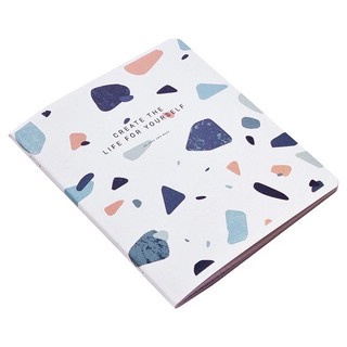 Тетрадь А5, 48 л, клетка, на скрепке, 'Terrazzo' голубой 4