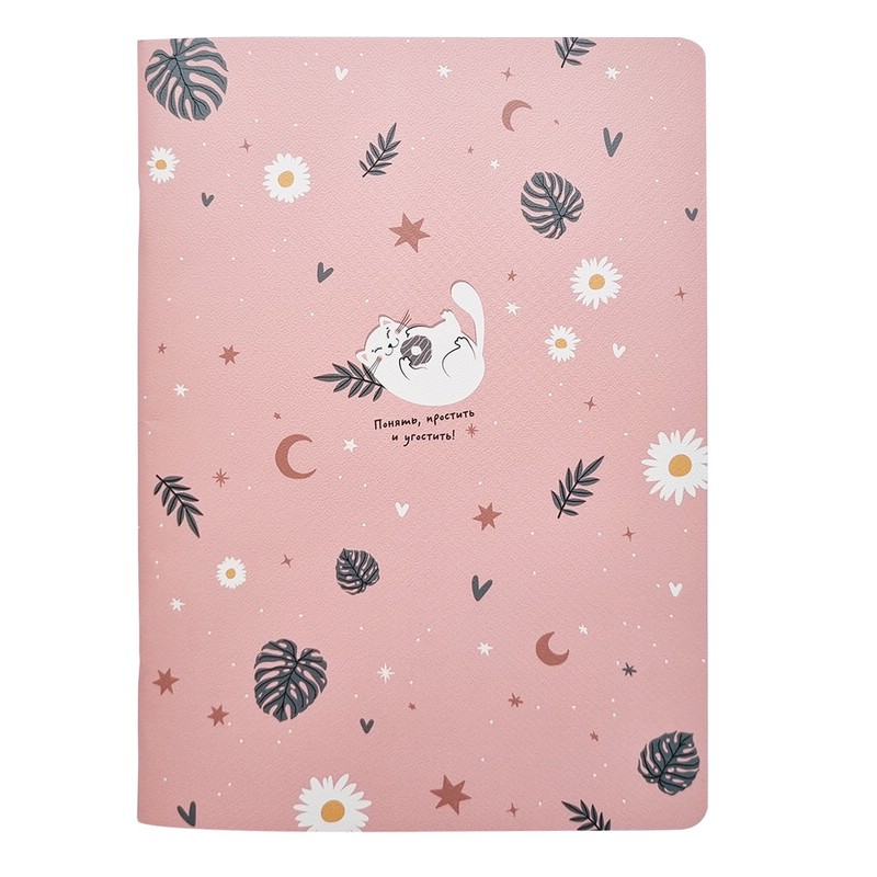 Тетрадь А4, 40 л, клетка, скрепка, мягкий переплет 'Mur-Mur' розовый