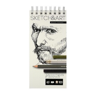 Скетчбук Sketch&Art, А5, 105х220 мм, 100 л, пухлая бумага, на гребне, для скетчинга и эскизов