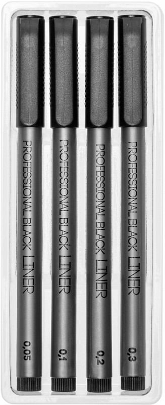 Набор линеров тонких Sketch&Art, черные, 4 штуки