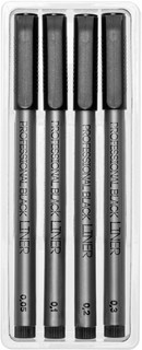 Набор линеров тонких Sketch&Art, черные, 4 штуки