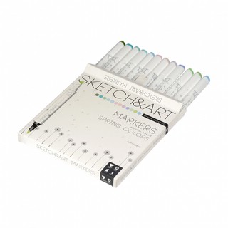 Набор скетч маркеров Sketch&Art. Весенний пейзаж, двусторонние, 12 цветов 2