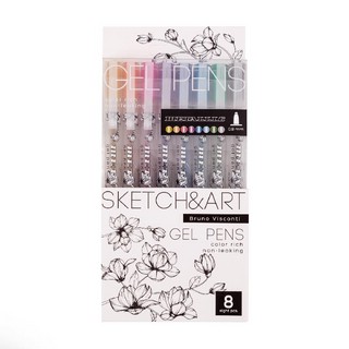 Набор гелевых ручек 'Sketch&Art' Uni Write.METALLIC 0.8 мм, 8 цветов