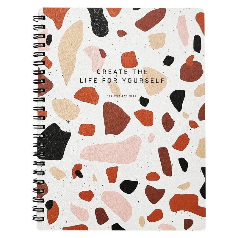 Тетрадь А5, 80 л, клетка, на спирали 'Terrazzo'