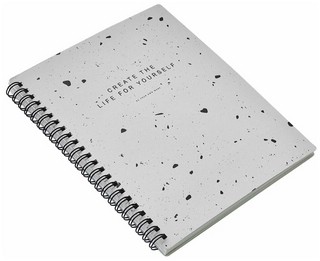 Тетрадь А5, 96 л, клетка, на пружине, мягкий переплет, 'Terrazzo' серый 2