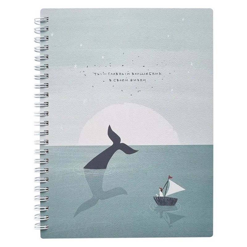 Тетрадь А5, 120 л, клетка, на спирали 'Soul' (море)