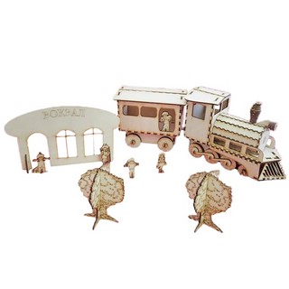 Конструктор деревянный 'Вокзал', Полноцвет 2