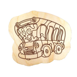 Пазл для раскр-ия АВТОБУС, арт.12377, Игрушка из дерева Полноцвет