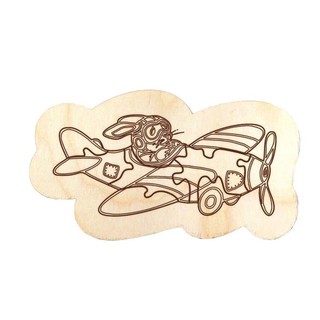 Пазл для раскр-ия ЗАЯЦ В САМОЛЁТЕ, арт.12364, Игрушка из дере...