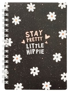 Блокнот 'Hippie' для записей А6, 80 л, клетка, на пружине (че...