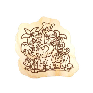 Пазл для раскр-ия ДЖУНГЛИ, арт.12352, Игрушка из дерева Полноцвет