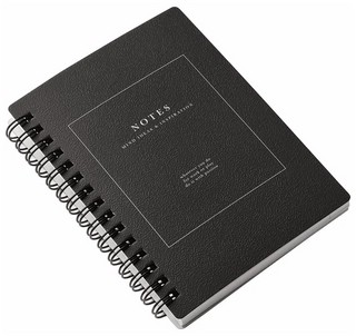 Блокнот 'Notes' для записей А6, 80 л, клетка, на пружине, черный 3