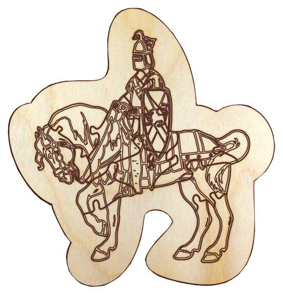 Пазл деревянный для раскрашивания 'Рыцарь на коне' 12 деталей, Полноцвет