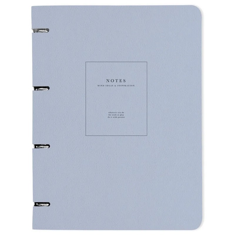 Тетрадь А4+ на кольцах, 120 л, клетка, гибкая обложка, 'Notes' голубой