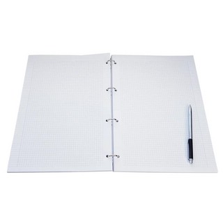 Тетрадь А4+ на кольцах, 120 л, клетка, гибкая обложка, 'Notes' голубой 3